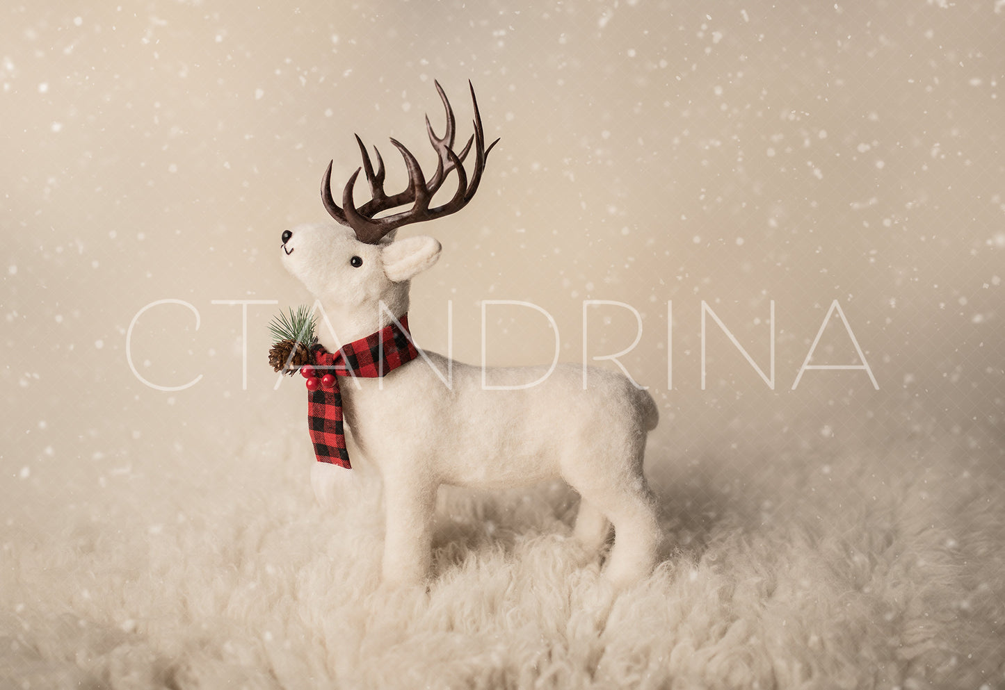 Felt Reindeer Newborn Digital Backdrop, Christmas Newborn Digital Backdrop, Deer Prop Newborn Digital Background for Photoshop Composites