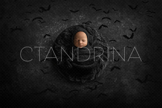 Flying Bats Newborn Digital Backdrop, PNG Newborn Bat Backdrop, Halloween Baby Backdrops, Newborn Halloween Themed Backdrops for Photoshop