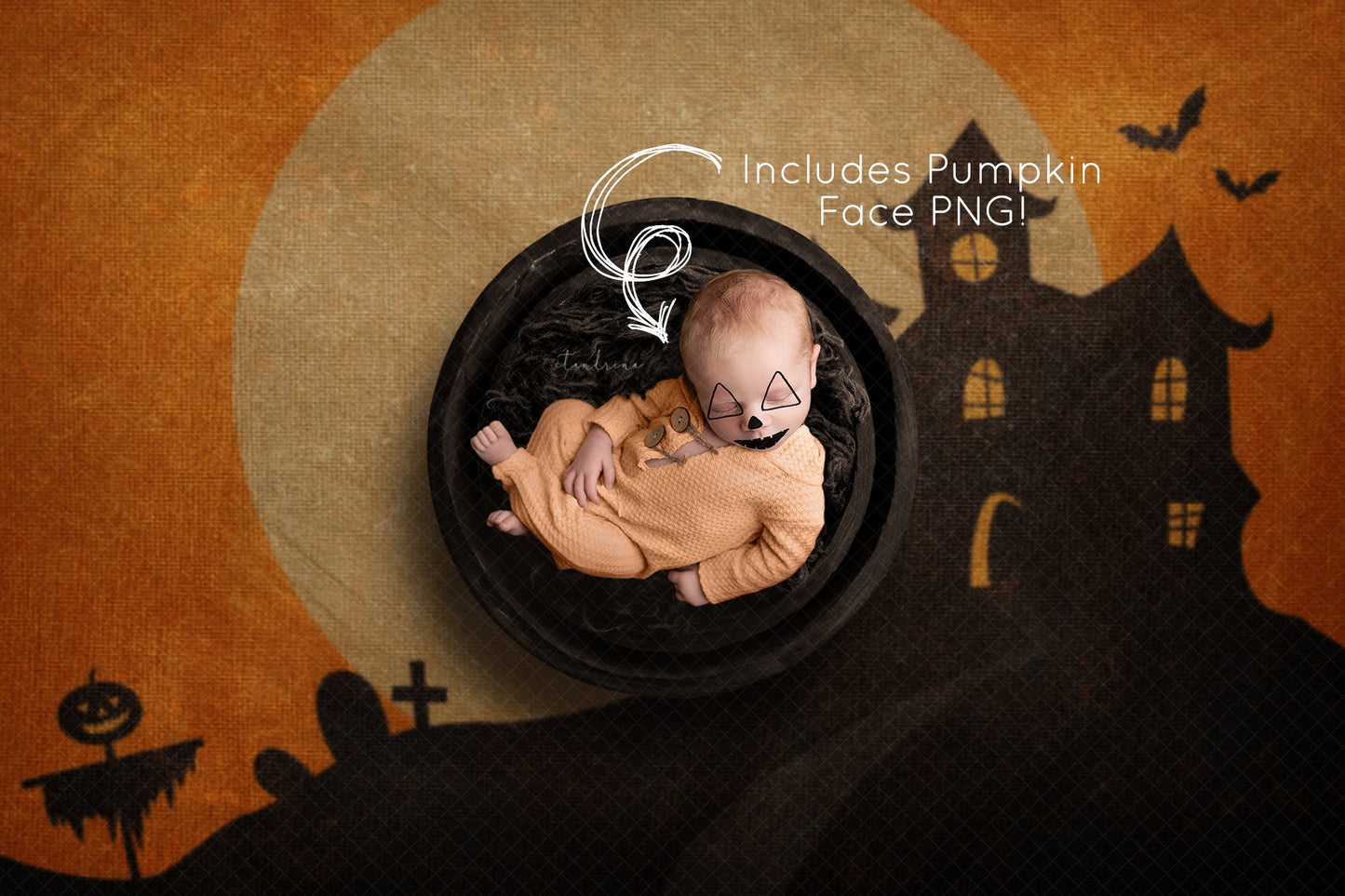 Halloween newborn backdrop, Halloween backdrop, Halloween digital backdrop, Halloween baby backdrop, pumpkin baby backdrop, pumpkin newborn backdrops, best seller, ctandrina, haunted house newborn backdrop