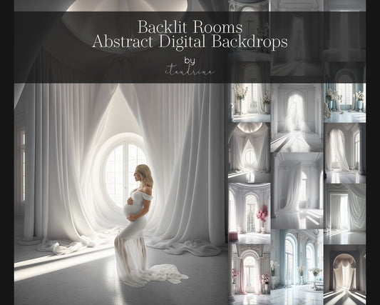 Backlit Rooms, Abstract Backlit Room Digital Backdrops, Maternity Digital Backdrops, Maternity Backlit Backdrops for Photoshop Composites