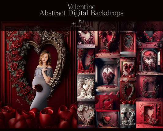 Valentine Abstract Digital Backdrops, Valentine Inspired Digital Backdrops, Maternity Digital Backdrops, Backdrop Overlays for Photoshop