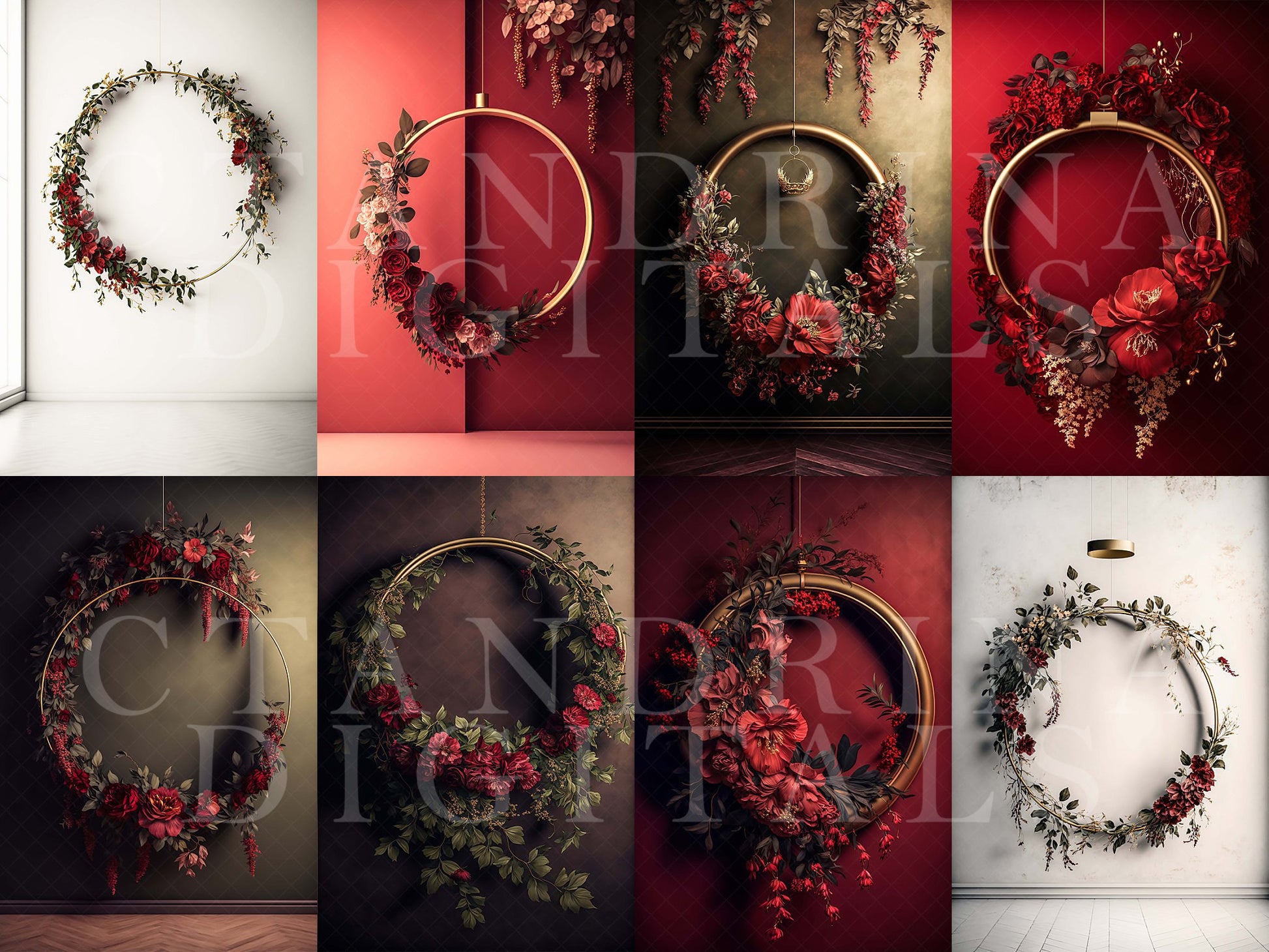 floral ring digital backdrops, maternity digital backdrops, fine art floral ring backdrops, maternity backdrops best sellers, studio digital backdrops, ctandrina, original floral ring backdrops, valentines day backdrops, red floral ring backdrops