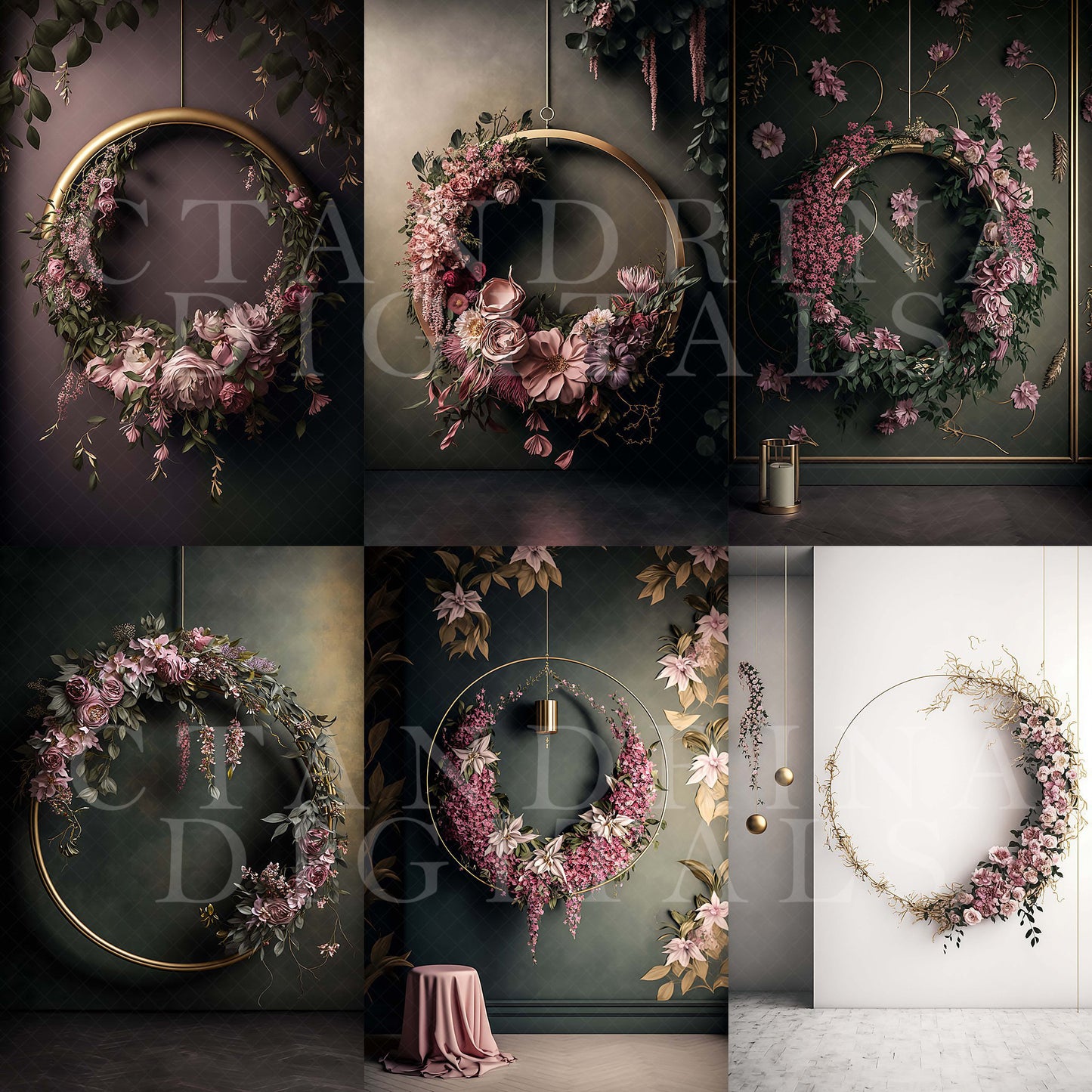 maternity digital backdrops, fine art floral ring backdrops, maternity backdrops best sellers, studio digital backdrops, ctandrina, original floral ring backdrops, spring floral backdrops, valentine floral hoop backdrops