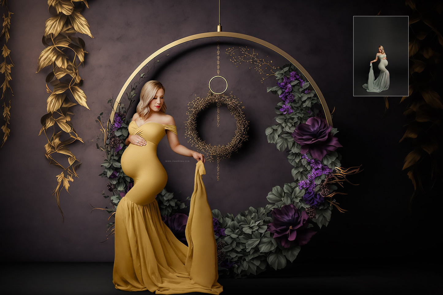 maternity digital backdrops, fine art floral ring backdrops, maternity backdrops best sellers, studio digital backdrops, ctandrina, original floral ring backdrops, spring floral backdrops, purple hoop backdrops