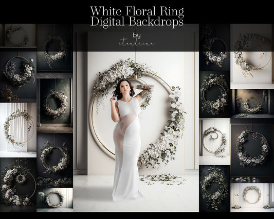 floral ring digital backdrops, maternity digital backdrops, fine art floral ring backdrops, maternity backdrops best sellers, studio digital backdrops, ctandrina, original floral ring backdrops, spring floral backdrops, wedding floral hoop backdrops