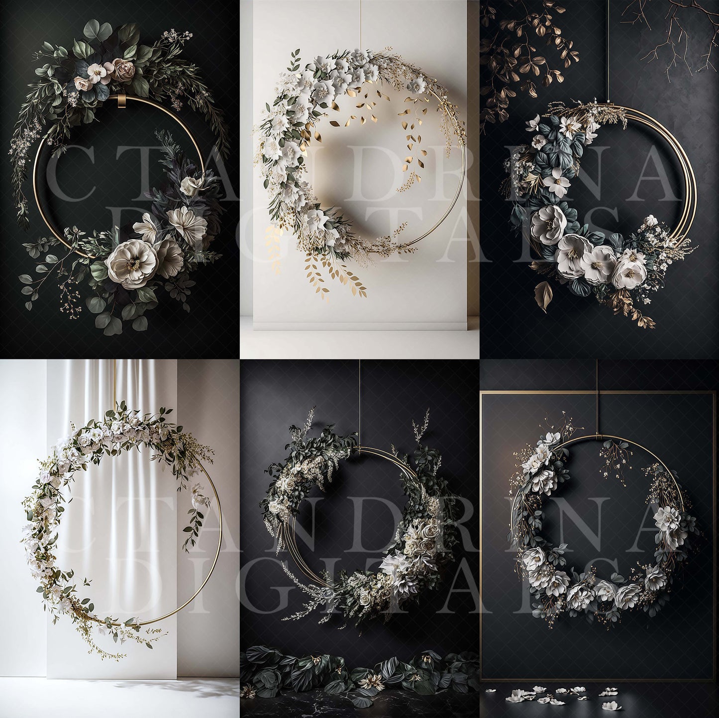 maternity digital backdrops, fine art floral ring backdrops, maternity backdrops best sellers, studio digital backdrops, ctandrina, original floral ring backdrops, spring floral backdrops, wedding floral hoop backdrops