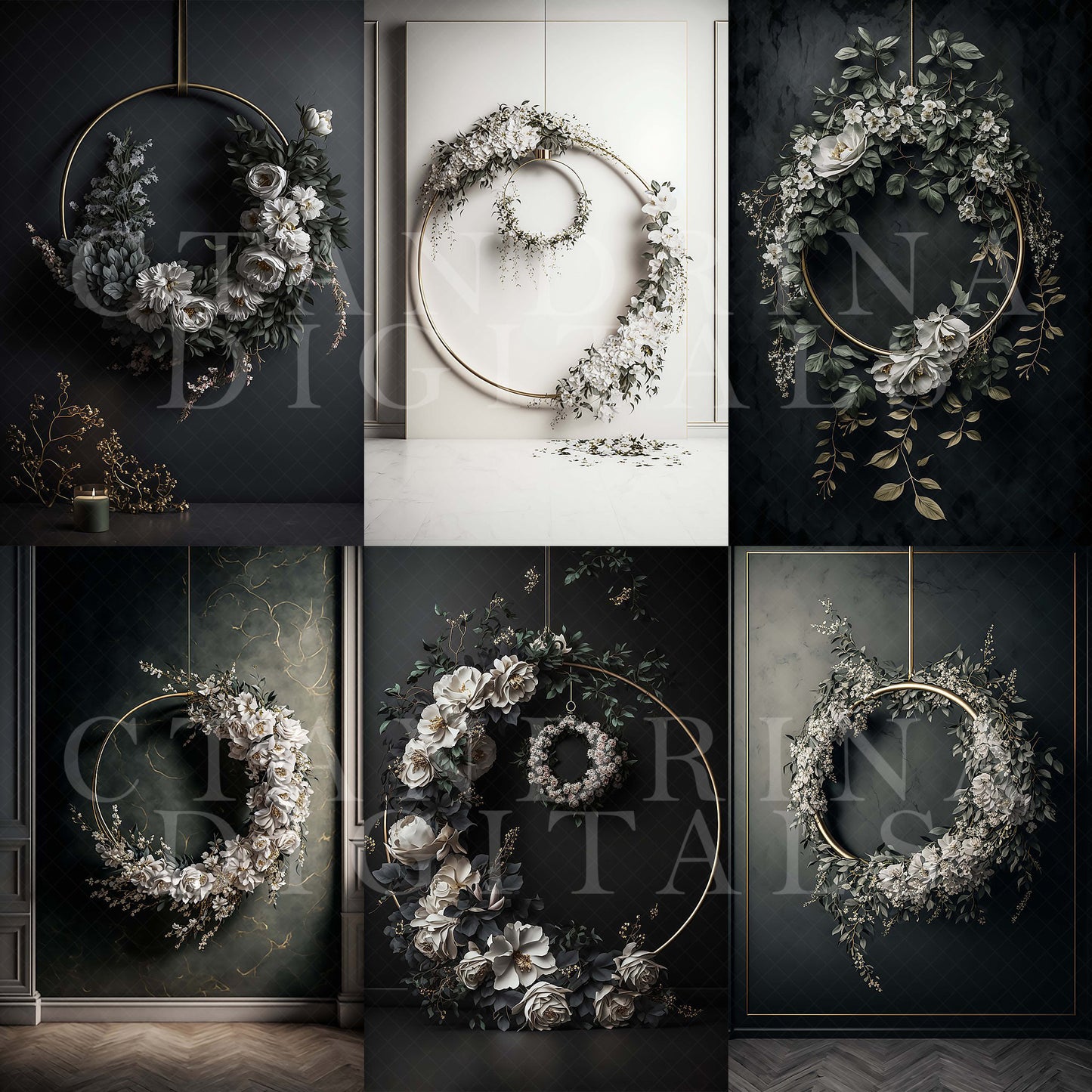 maternity digital backdrops, fine art floral ring backdrops, maternity backdrops best sellers, studio digital backdrops, ctandrina, original floral ring backdrops, spring floral backdrops, wedding floral hoop backdrops