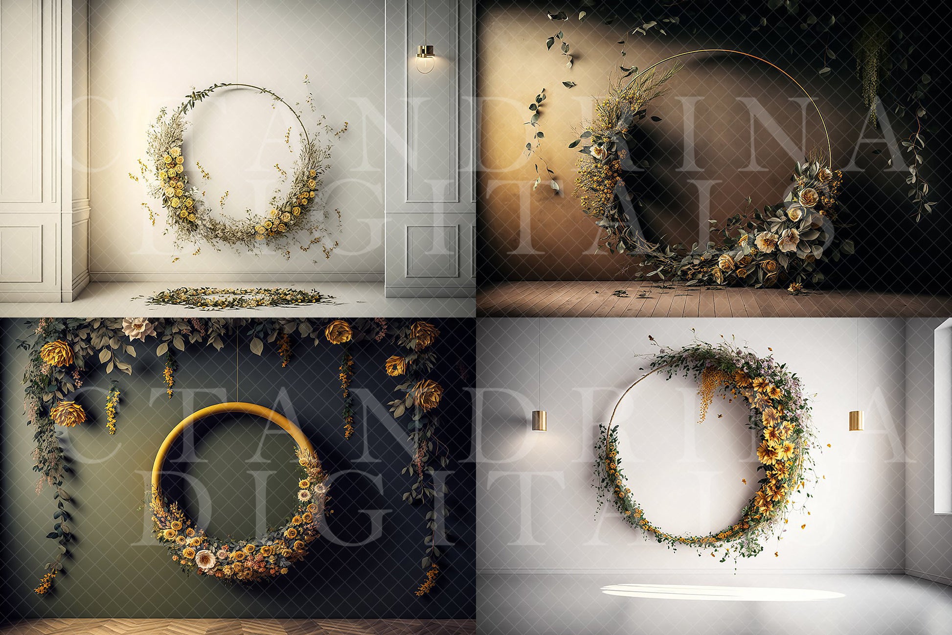 floral ring digital backdrops, maternity digital backdrops, fine art floral ring backdrops, maternity backdrops best sellers, studio digital backdrops, ctandrina, original floral ring backdrops, spring floral backdrops, best floral hoop backdrops