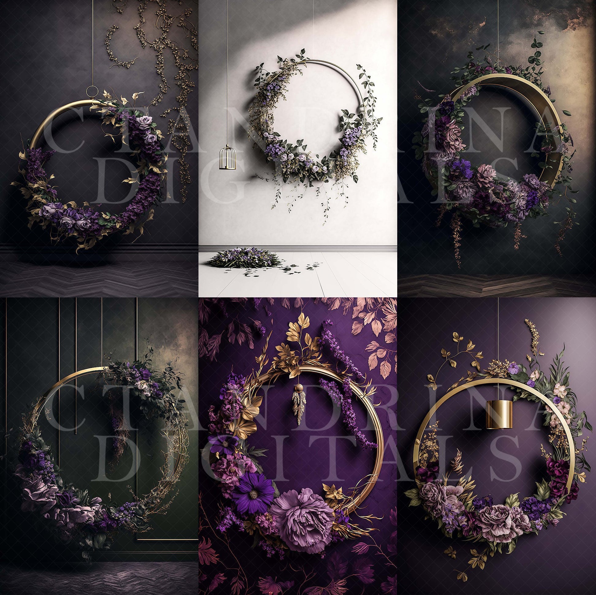 maternity digital backdrops, fine art floral ring backdrops, maternity backdrops best sellers, studio digital backdrops, ctandrina, original floral ring backdrops, spring floral backdrops, purple hoop backdrops