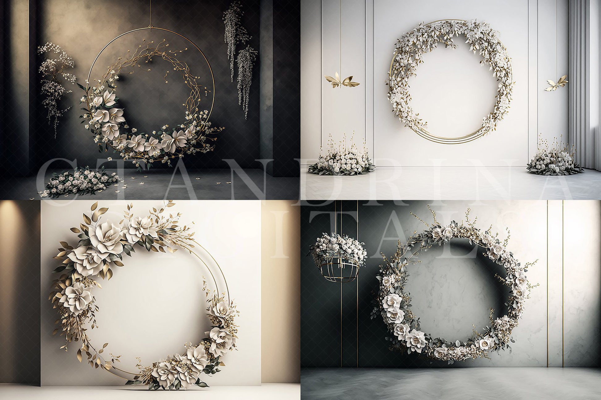 maternity digital backdrops, fine art floral ring backdrops, maternity backdrops best sellers, studio digital backdrops, ctandrina, original floral ring backdrops, spring floral backdrops, wedding floral hoop backdrops