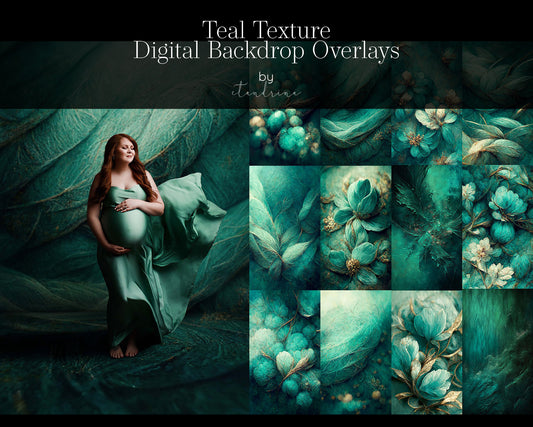 ctandrina digitals, teal floral texture overlays, fine art overlays, fine art texture overlays, fine art backdrops, maternity backdrops, maternity overlays, maternity sweeps, fine art photography, photoshop overlays, digital backdrop overlays