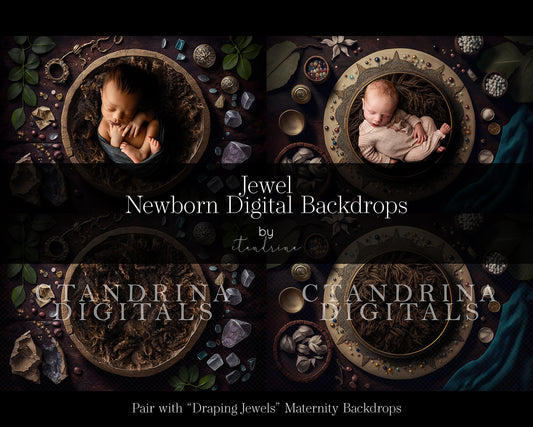 Jewel Newborn Digital Backdrops, Crystal Newborn Digital Backgrounds, Fine Art Newborn Digital Backdrops for Photoshop Composite