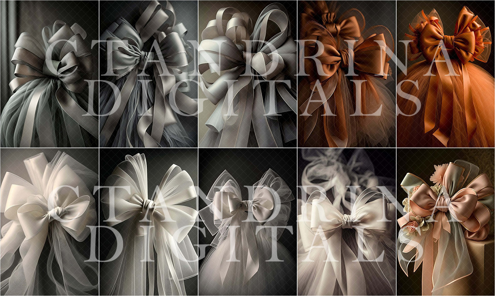 Beautiful Bow Digital Backdrop Overlays, Bow Digital Backdrops, Ribbon Digital Backdrops, Digital Backdrop Overlays for Photoshop Composites