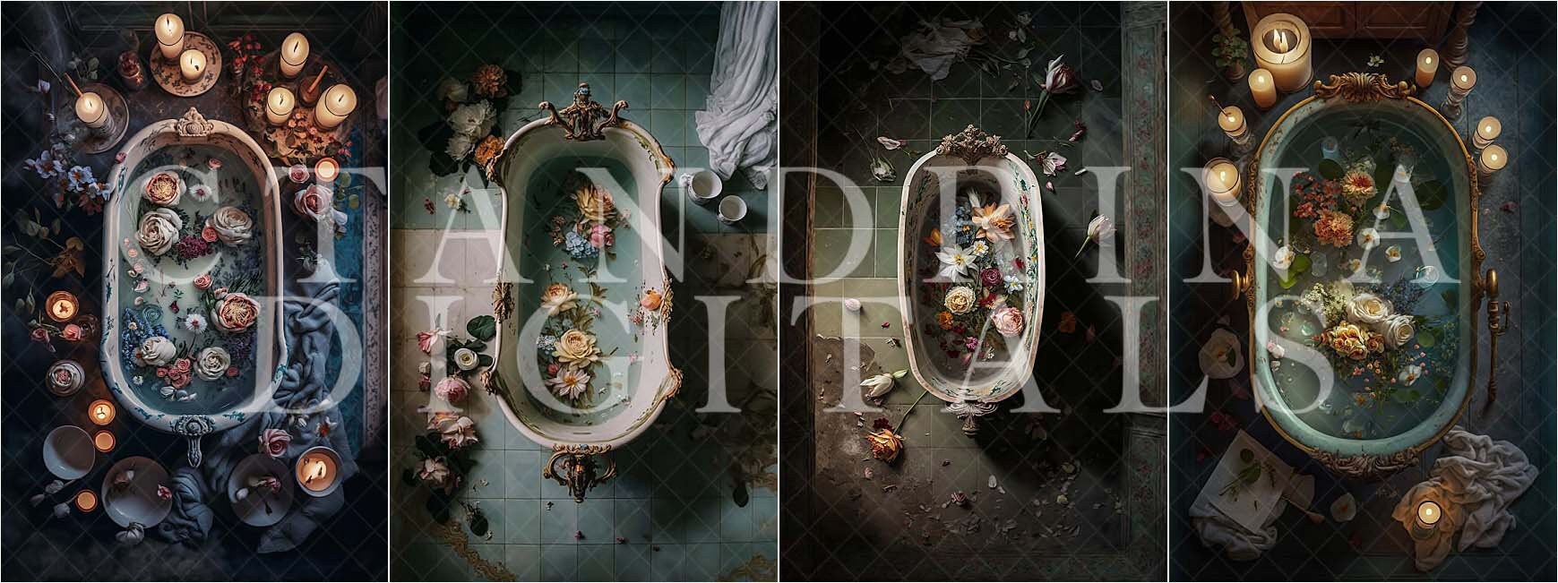 Bathtub Digital Backdrop, Aerial Antique Tub Digital Backdrop, Clawfoot Tub Digital Background, Maternity Digital Backdrop for Photoshop