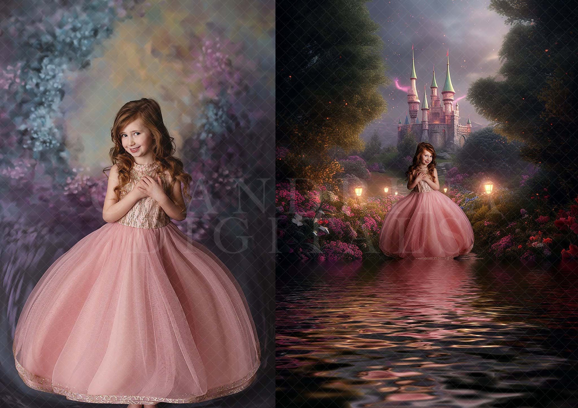 Dreamy Castle Digital Backdrops, Castle Path Digital Backgrounds, Castle Fantasy Digital Backdrops for Photoshop Composites, Magical Castles