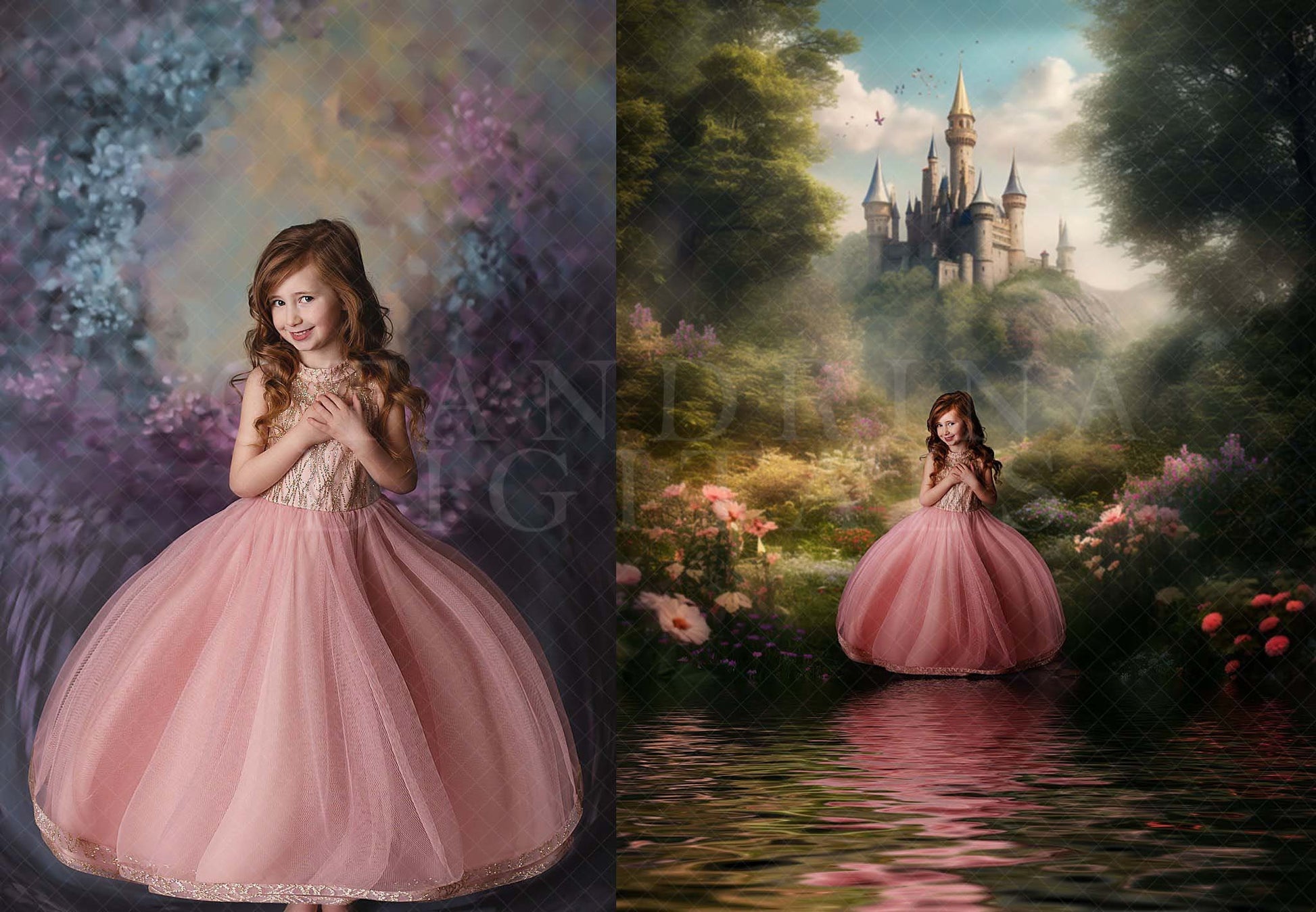 Dreamy Castle Digital Backdrops, Castle Path Digital Backgrounds, Castle Fantasy Digital Backdrops for Photoshop Composites, Magical Castles