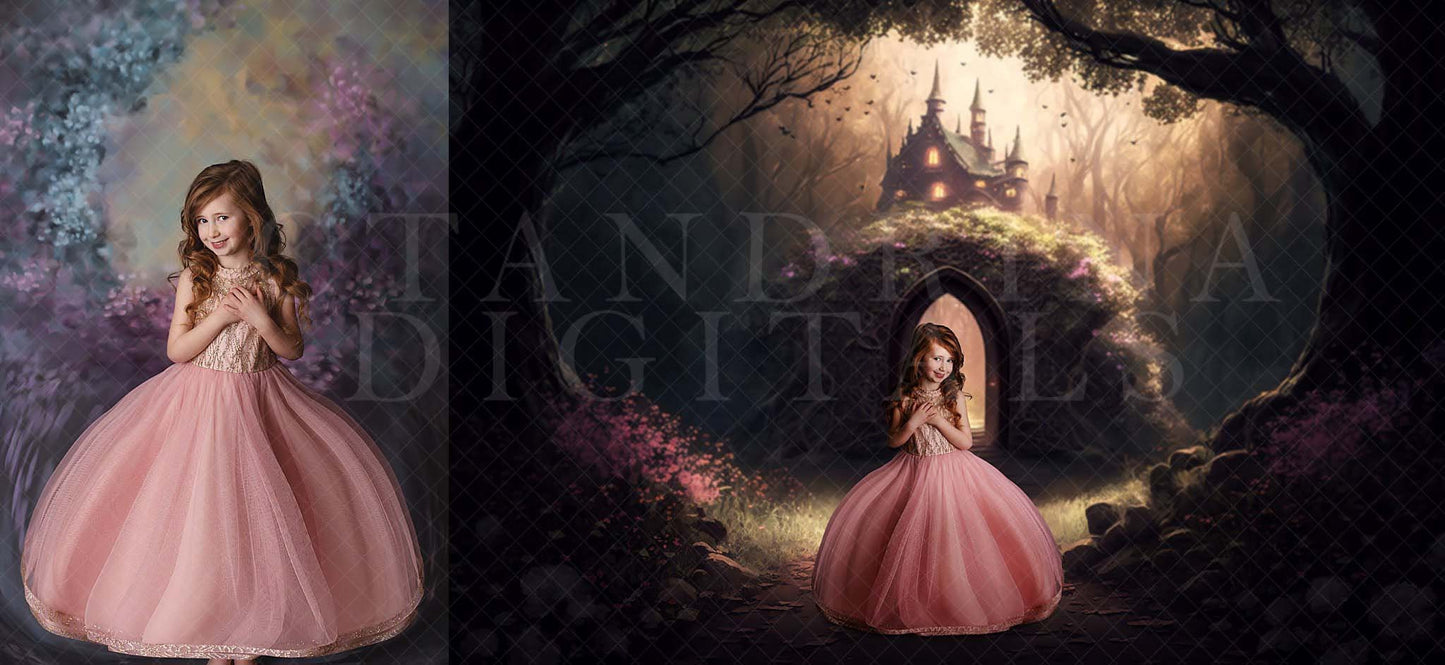 Dreamy Castle Digital Backdrops, Castle Path Digital Backgrounds, Castle Fantasy Digital Backdrops for Photoshop Composites, Magical Castles