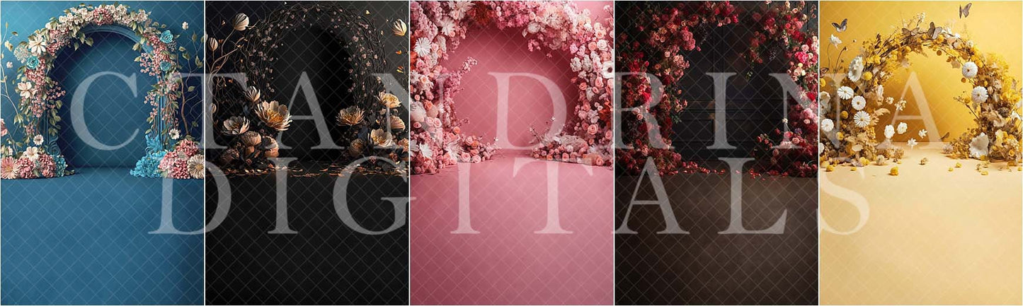 Floral Arch Digital Backdrops, Maternity Digital Backdrops, Spring Digital Backgrounds, Summer Backdrops, Digital Backdrops for Photoshop