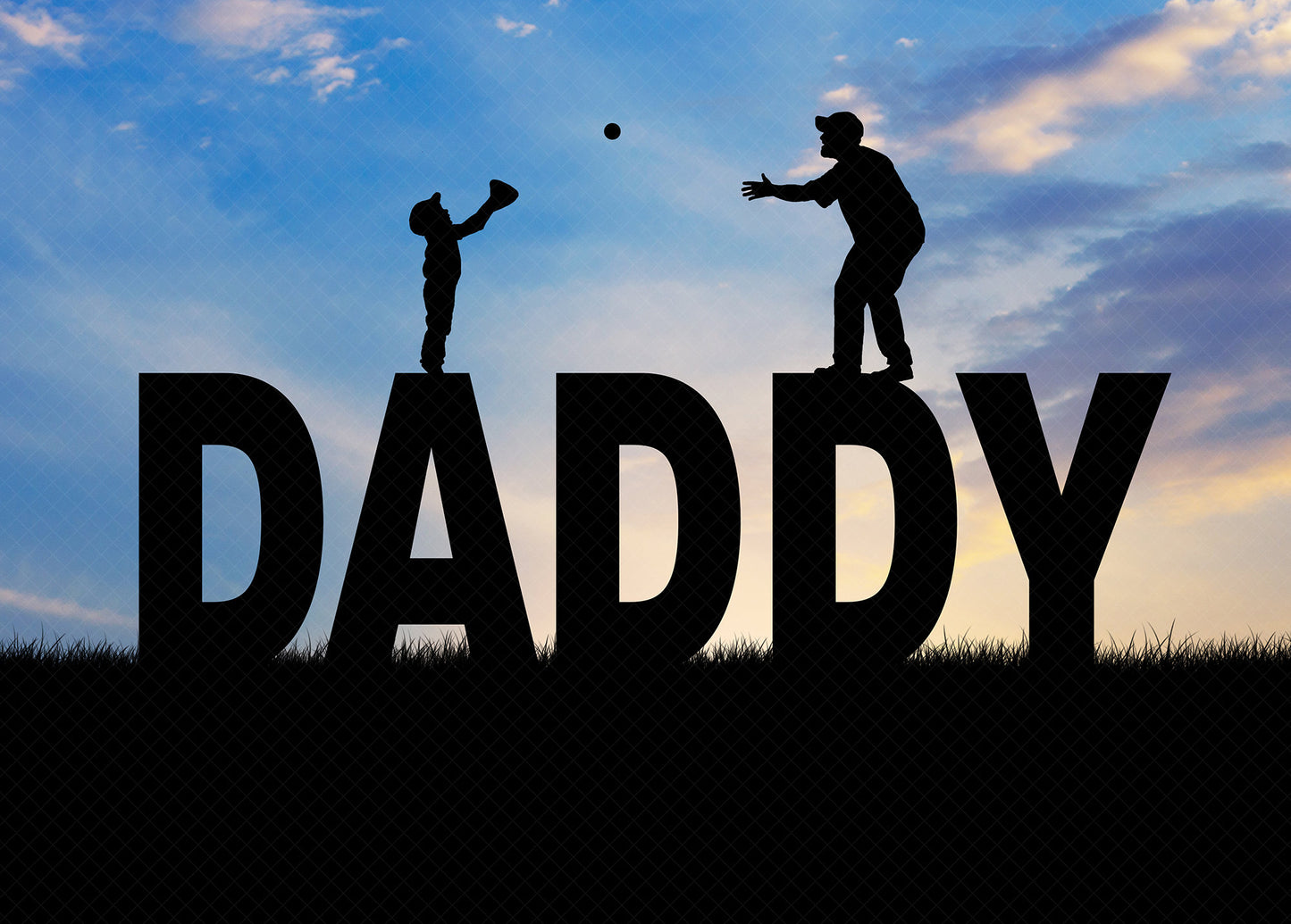 Daddy Silhouette Digital Backdrop, Father's Day Digital Backdrop for Photoshop, Digital Backdrops for Father's Day, Backlit Sky Backdrop