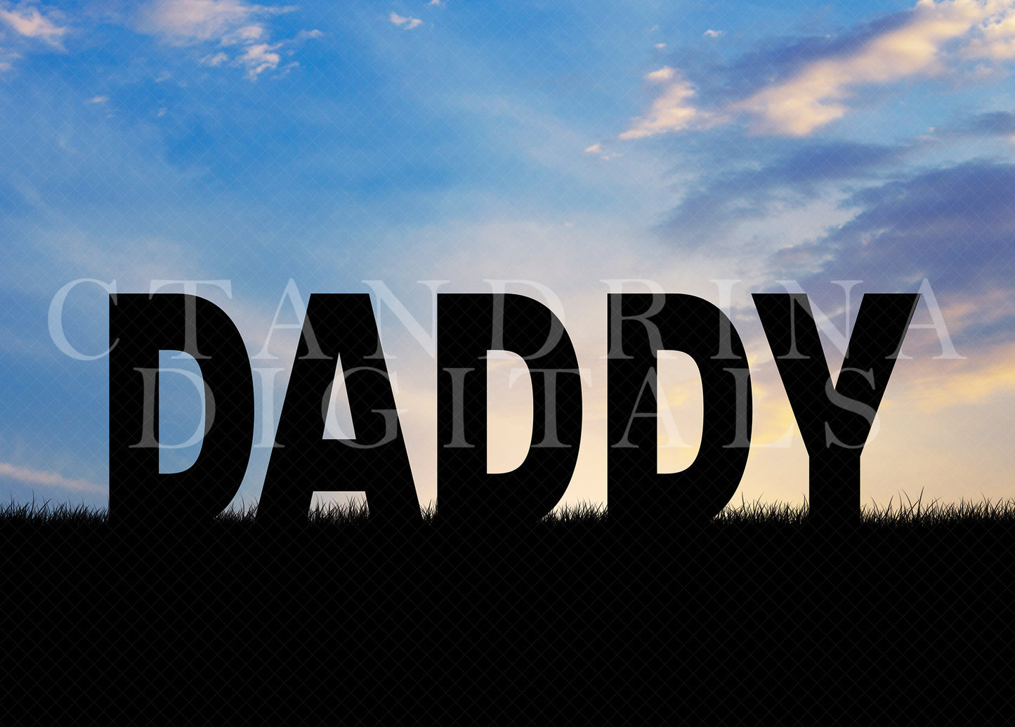 Daddy Silhouette Digital Backdrop, Father's Day Digital Backdrop for Photoshop, Digital Backdrops for Father's Day, Backlit Sky Backdrop