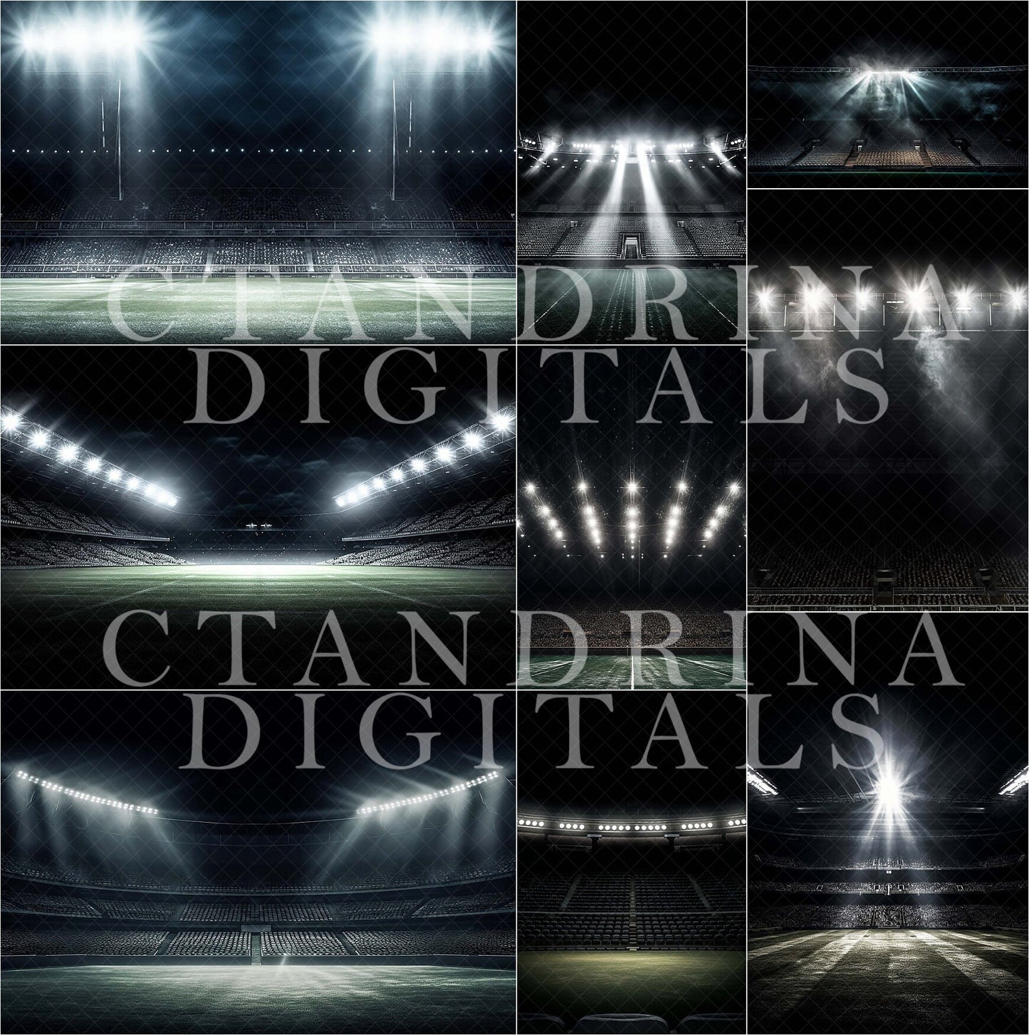 Friday Night Light Overlays, Stadium Light Backdrop Overlays, Sports Digital Backdrops, Sports Photography Backdrops for Photoshop Composite