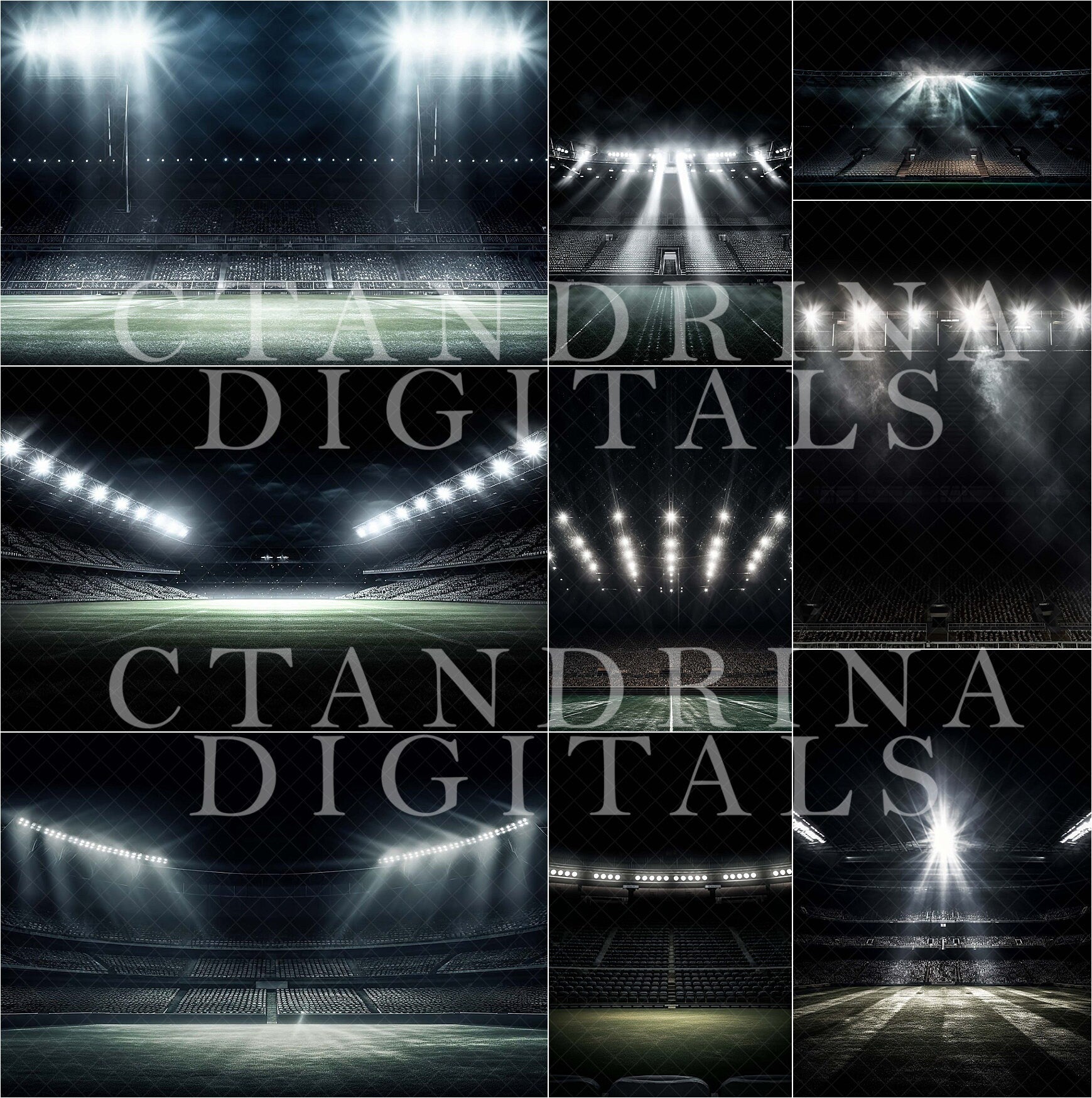Friday Night Light Overlays, Stadium Light Backdrop Overlays, Sports Digital Backdrops, Sports Photography Backdrops for Photoshop Composite