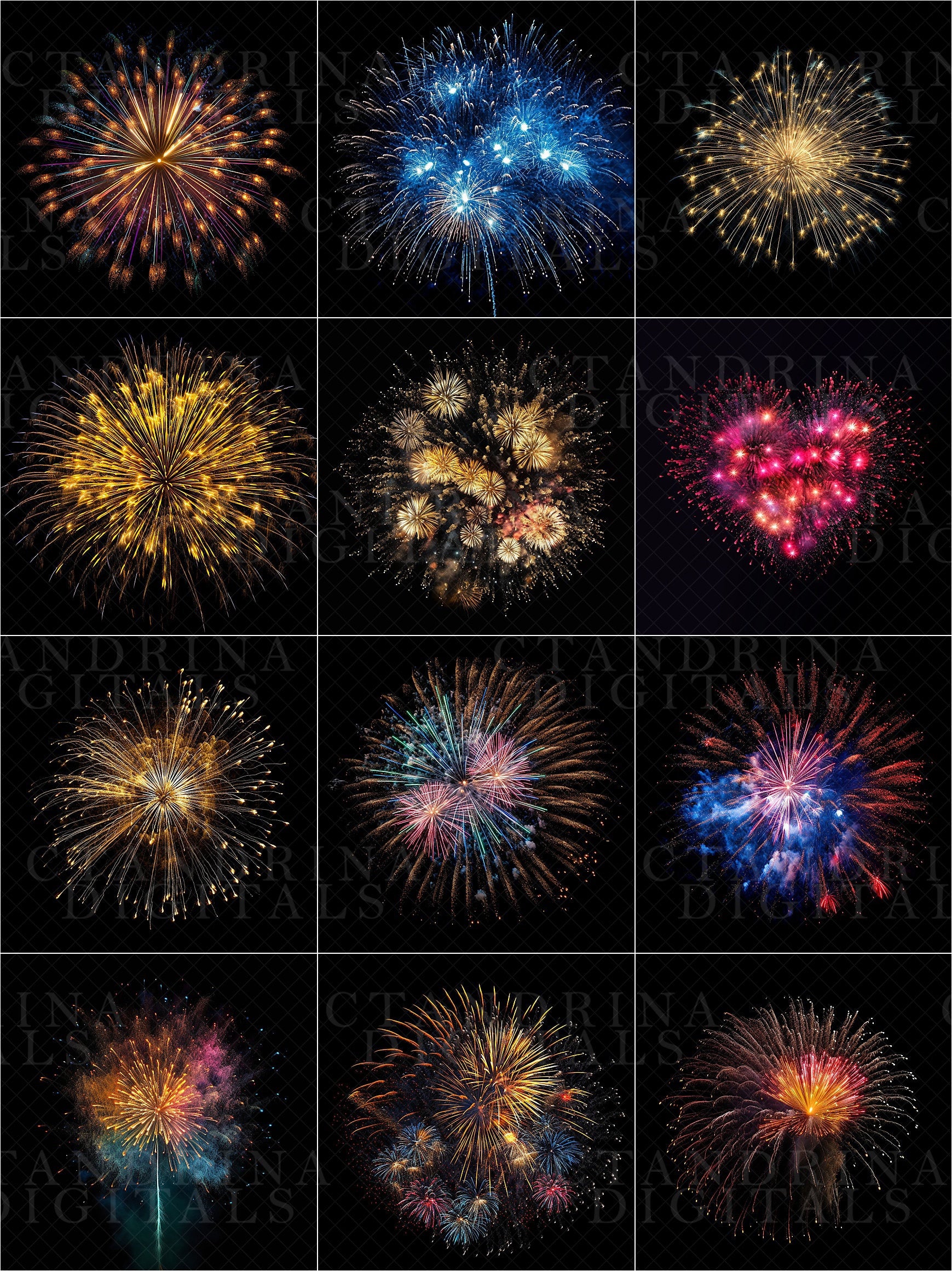 Firework Overlays, 4th of July Fireworks Overlays, Independence Day Overlays, Firework Overlays for Photoshop Composite