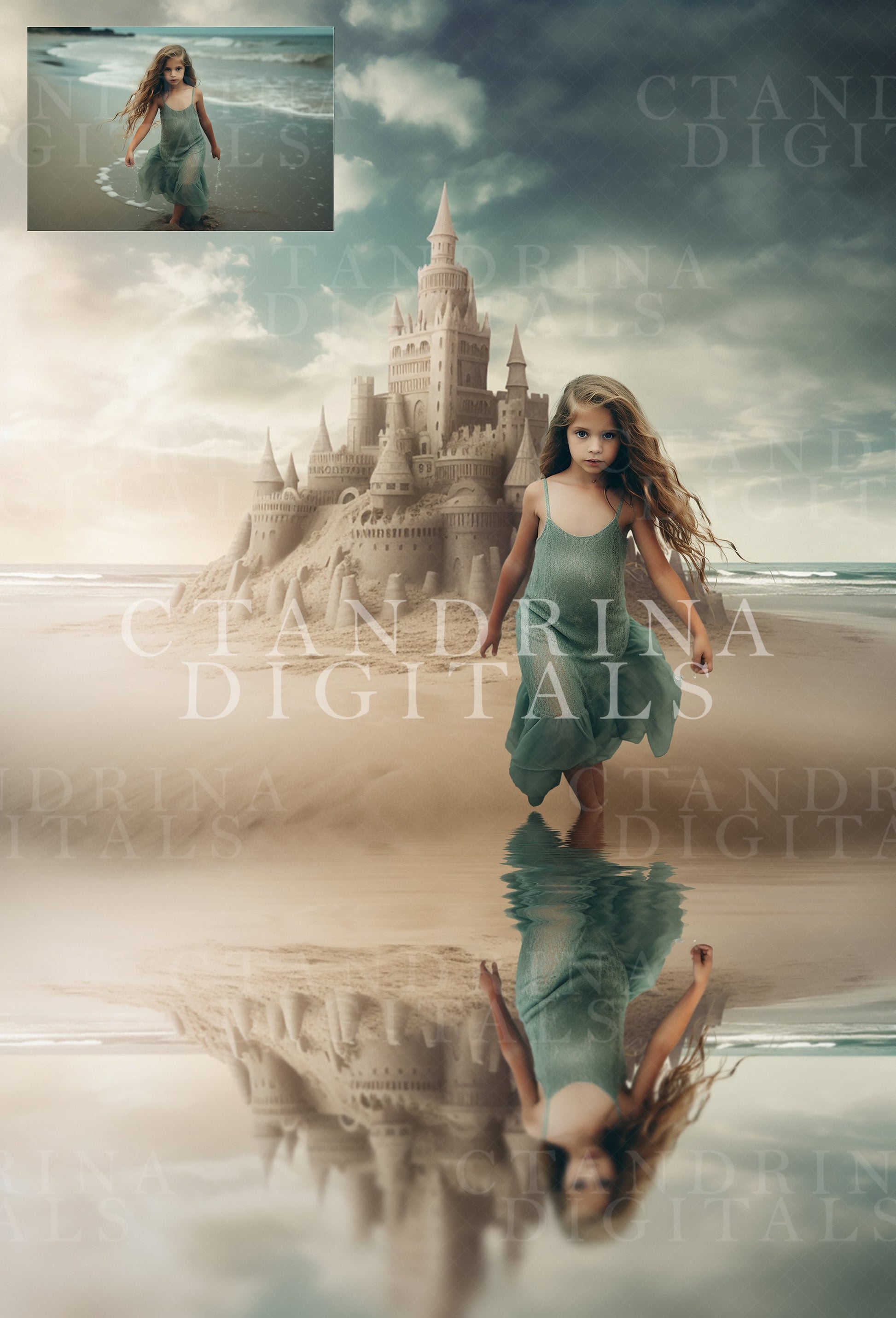 Magical Sand Castle Digital Backdrops, Sandcastle Digital Backdrops for Photoshop, Maternity Digital Backdrops, Cake Smash Backdrops, Sweeps