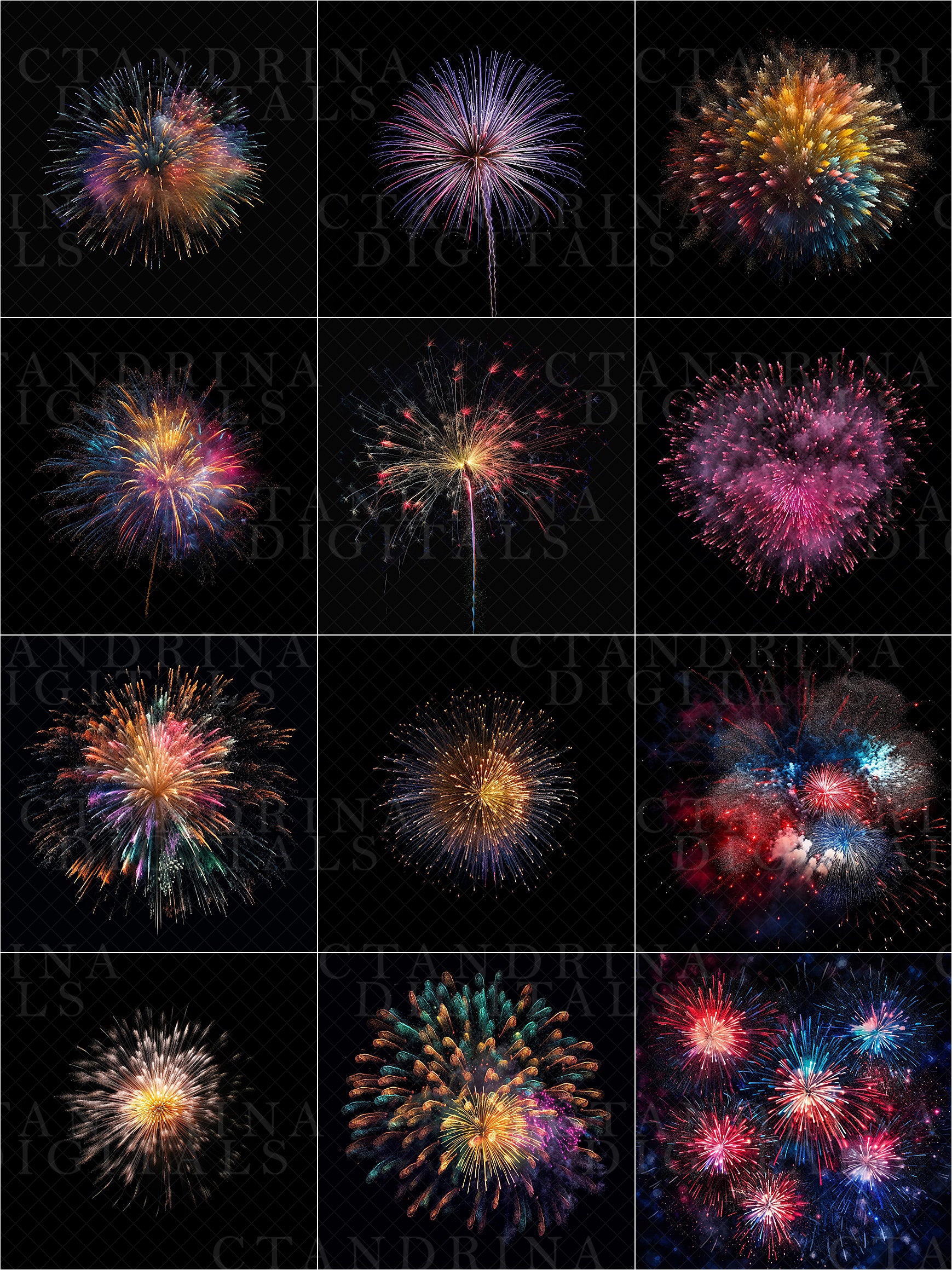 Firework Overlays, 4th of July Fireworks Overlays, Independence Day Overlays, Firework Overlays for Photoshop Composite