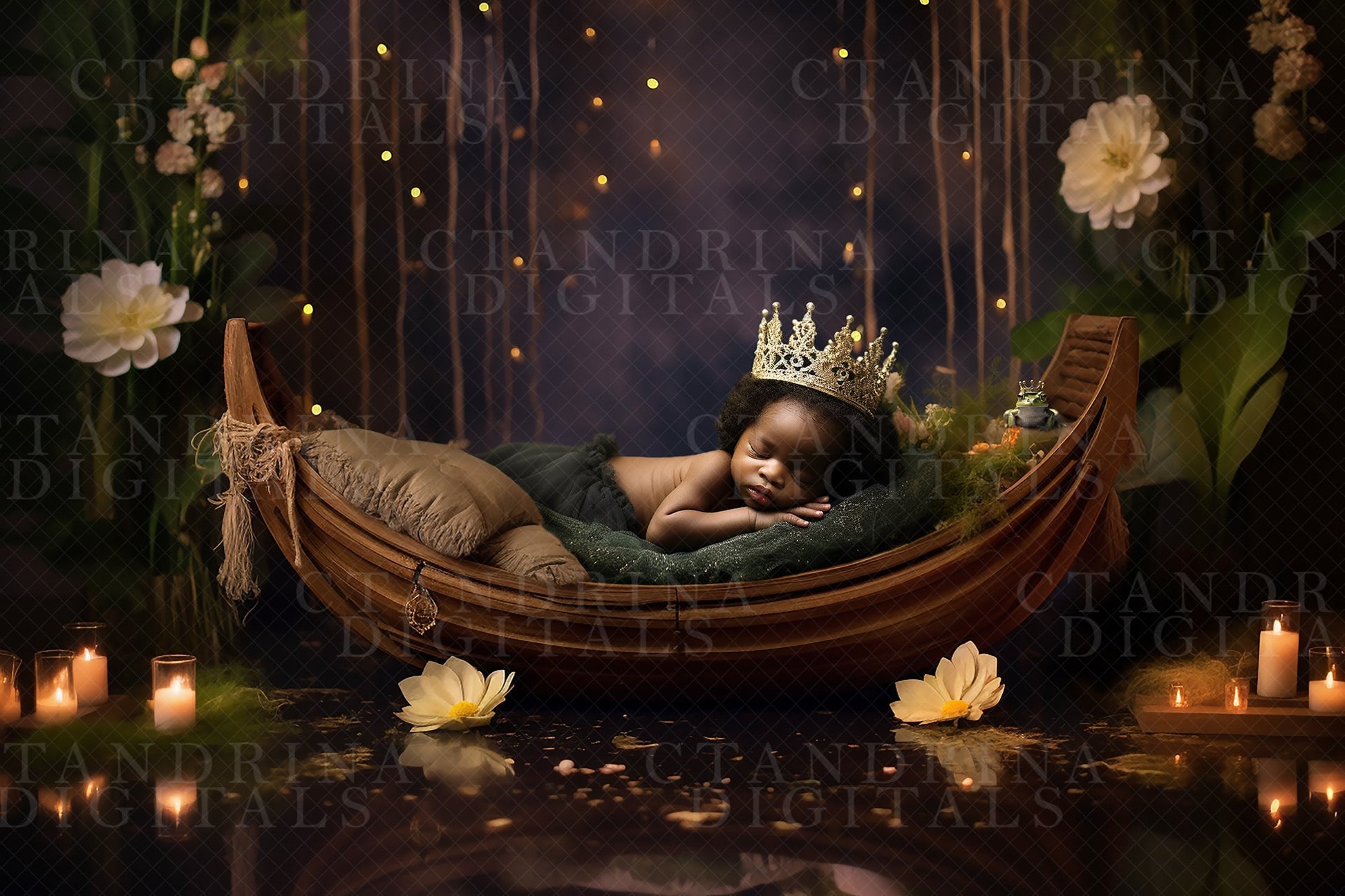 Princess and the frog backdrop, newborn digital backdrops, princess baby backdrops, best newborn digital backdrops, best newborn backdrops, canoe baby backdrop, bayou newborn backdrop