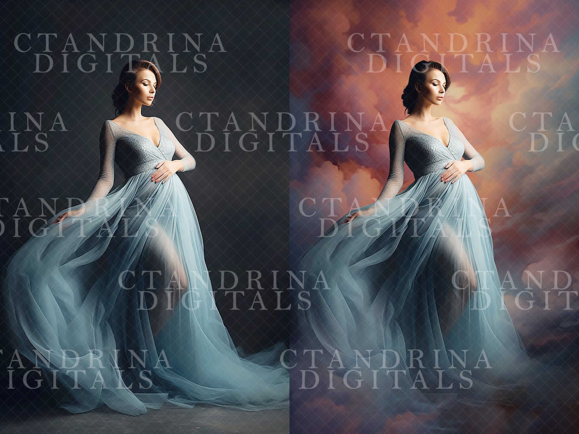 ctandrina digitals, cloud backdrop overlays, sky backdrop overlays, dreamy backdrop overlays, moody cloud overlays, best backdrop overlays, best photoshop overlays, maternity overlays, maternity backdrops, maternity background, fine art maternity