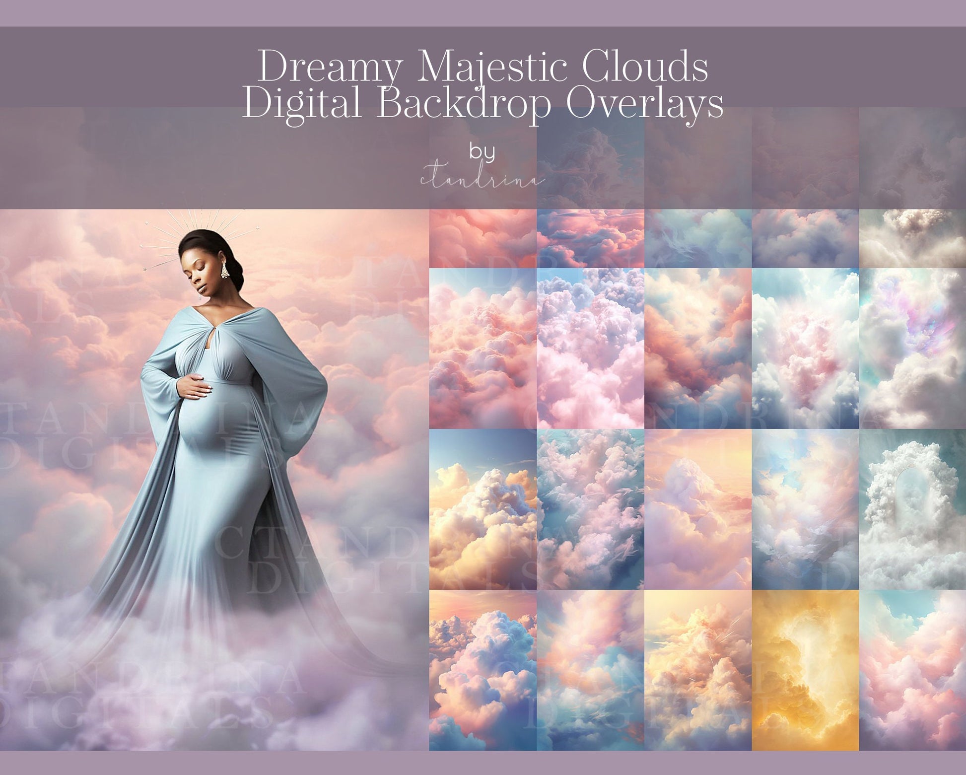 ctandrina digitals, cloud backdrop overlays, sky backdrop overlays, dreamy backdrop overlays, angelic cloud overlays, best backdrop overlays, best photoshop overlays, maternity overlays, maternity backdrops, maternity background, fine art maternity