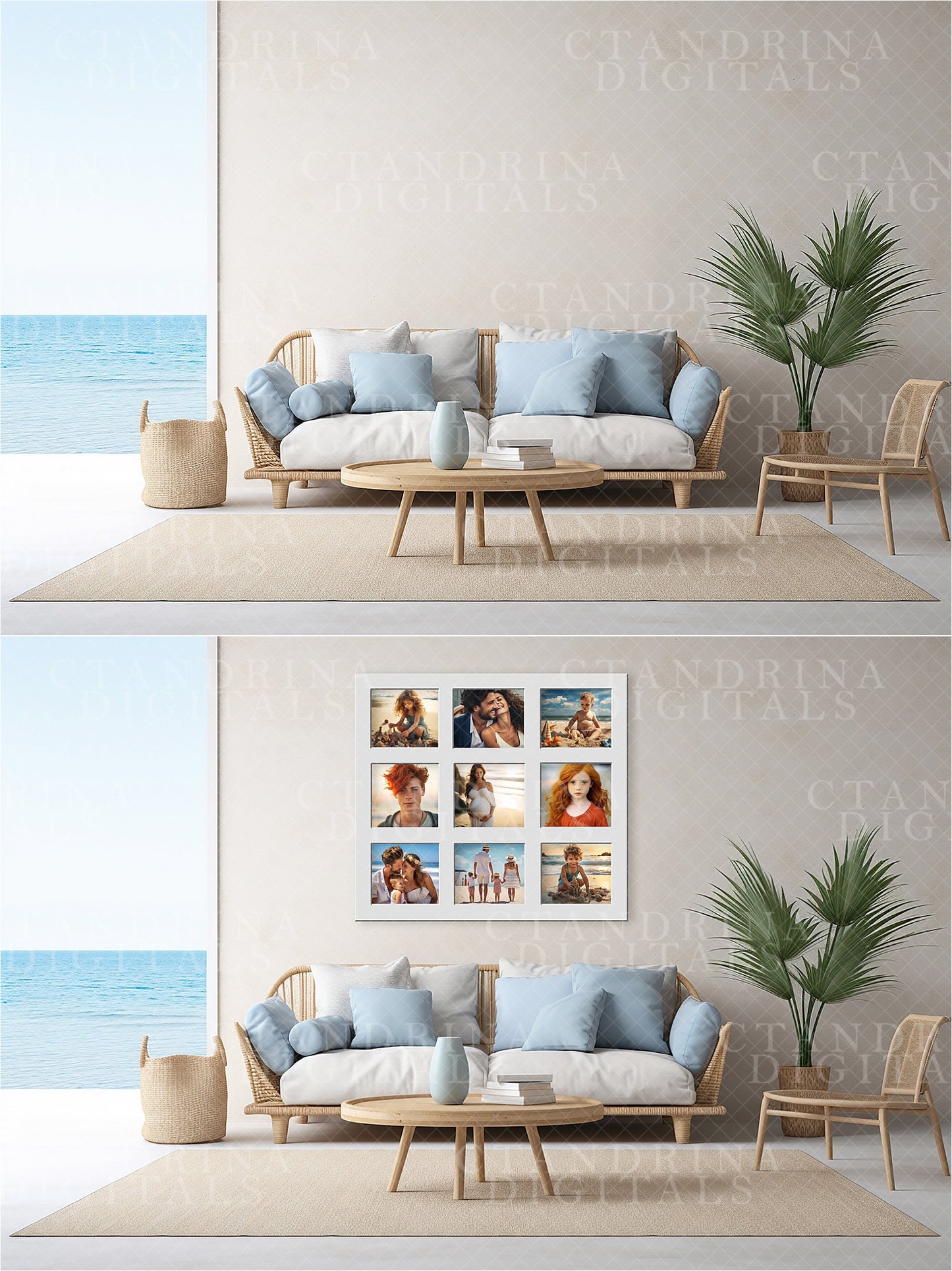 wall mock ups, frame mock us, coastal room, IPS photographer, photographer business tools, room photo mock ups, picture wall masks, picture wall mock-ups, photo frame display, room mock-ups, beach wall mock-ups, ctandrina, digitals, photoshop