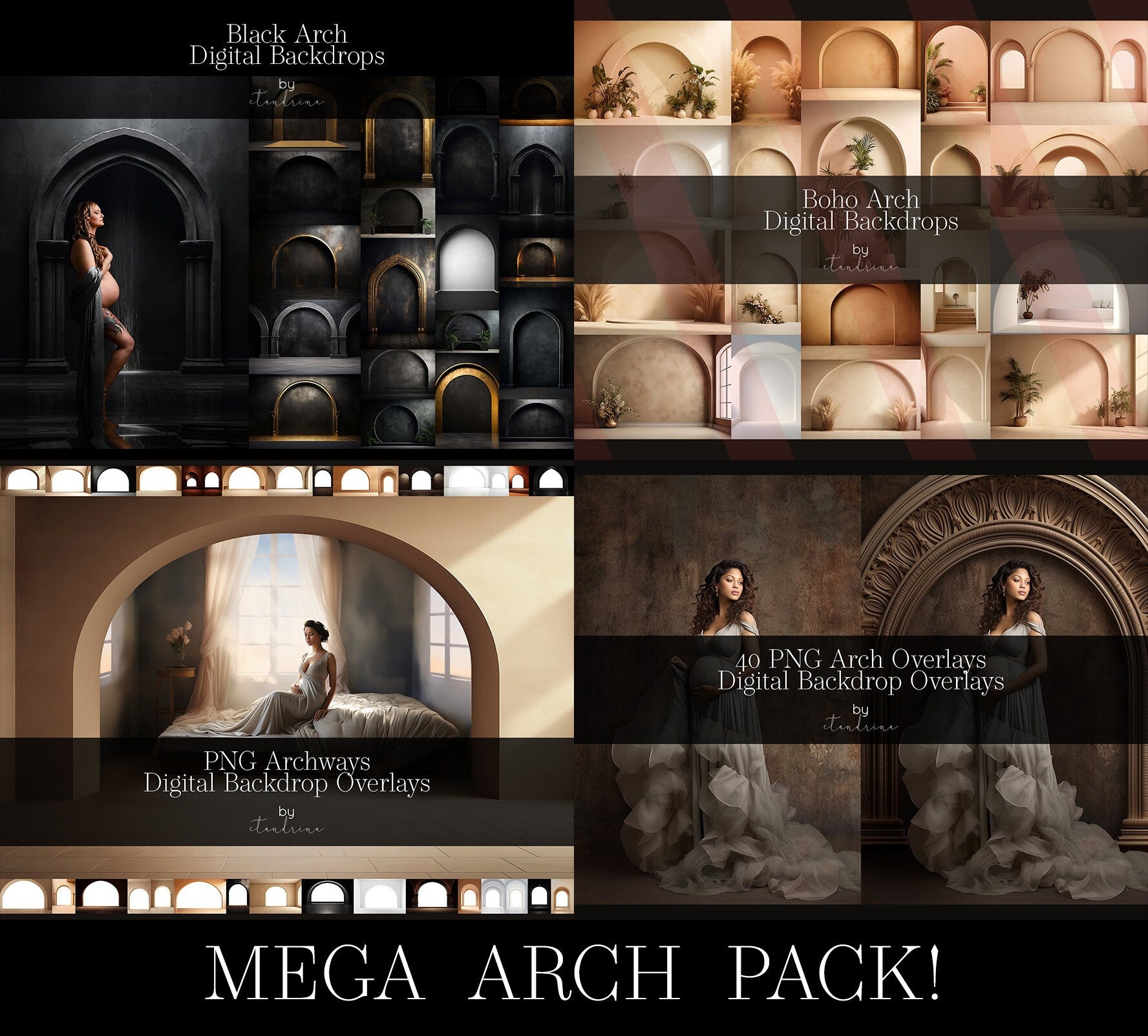 arch backdrops, arch overlays, maternity digital backdrops, maternity backdrop overlays, backdrop overlays, photoshop overlays, digital backdrop bundle, mega pack, best seller, ctandrina digitals, best digital backdrops, best backdrop overlays