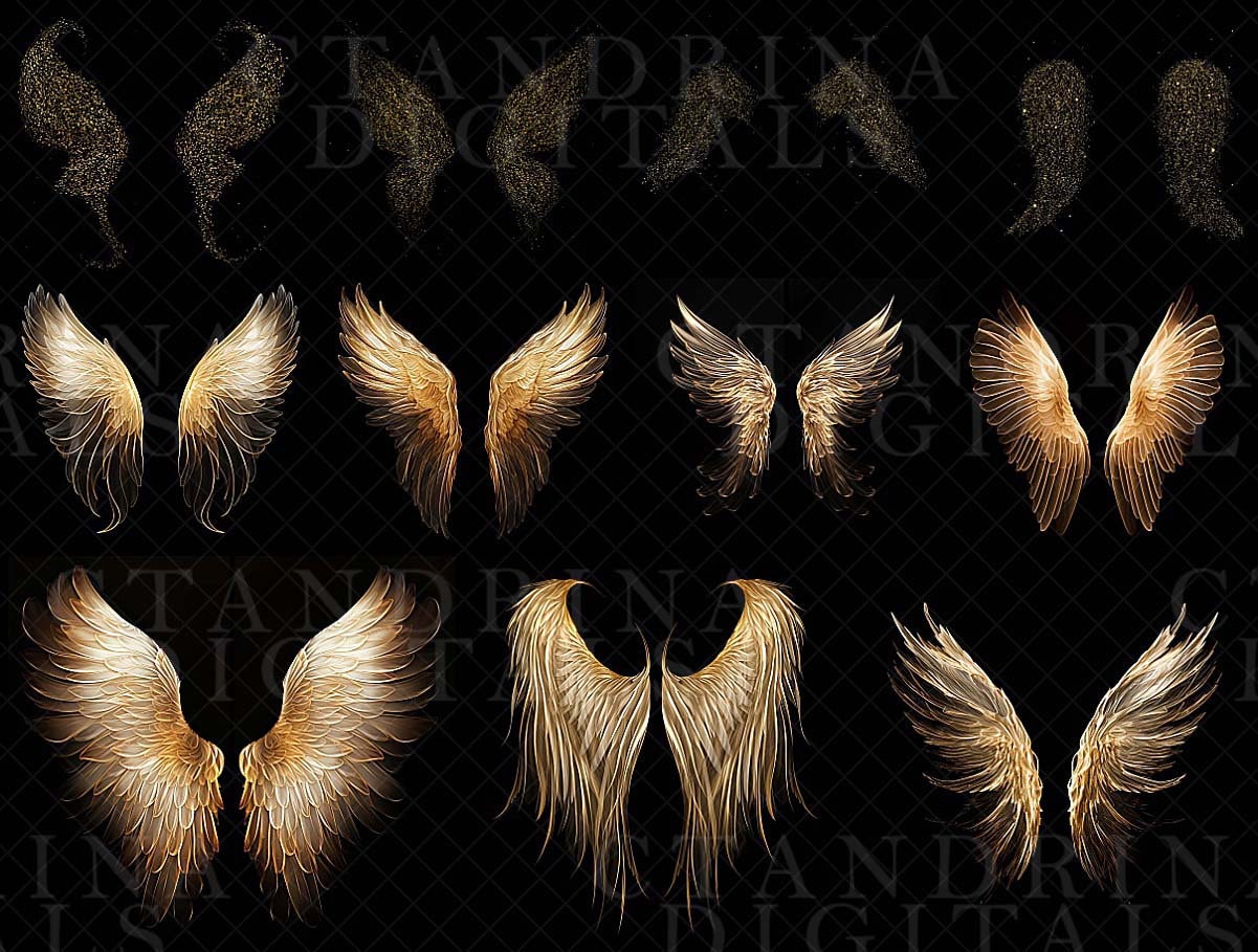 glitter wing overlays, maternity wing overlays, angel wing overlays, fairy wing overlays, gold wing overlays, ctandrina, best seller, digital wing backdrop overlays, translucent wing overlays, maternity digital backdrops, maternity backdrop overlays