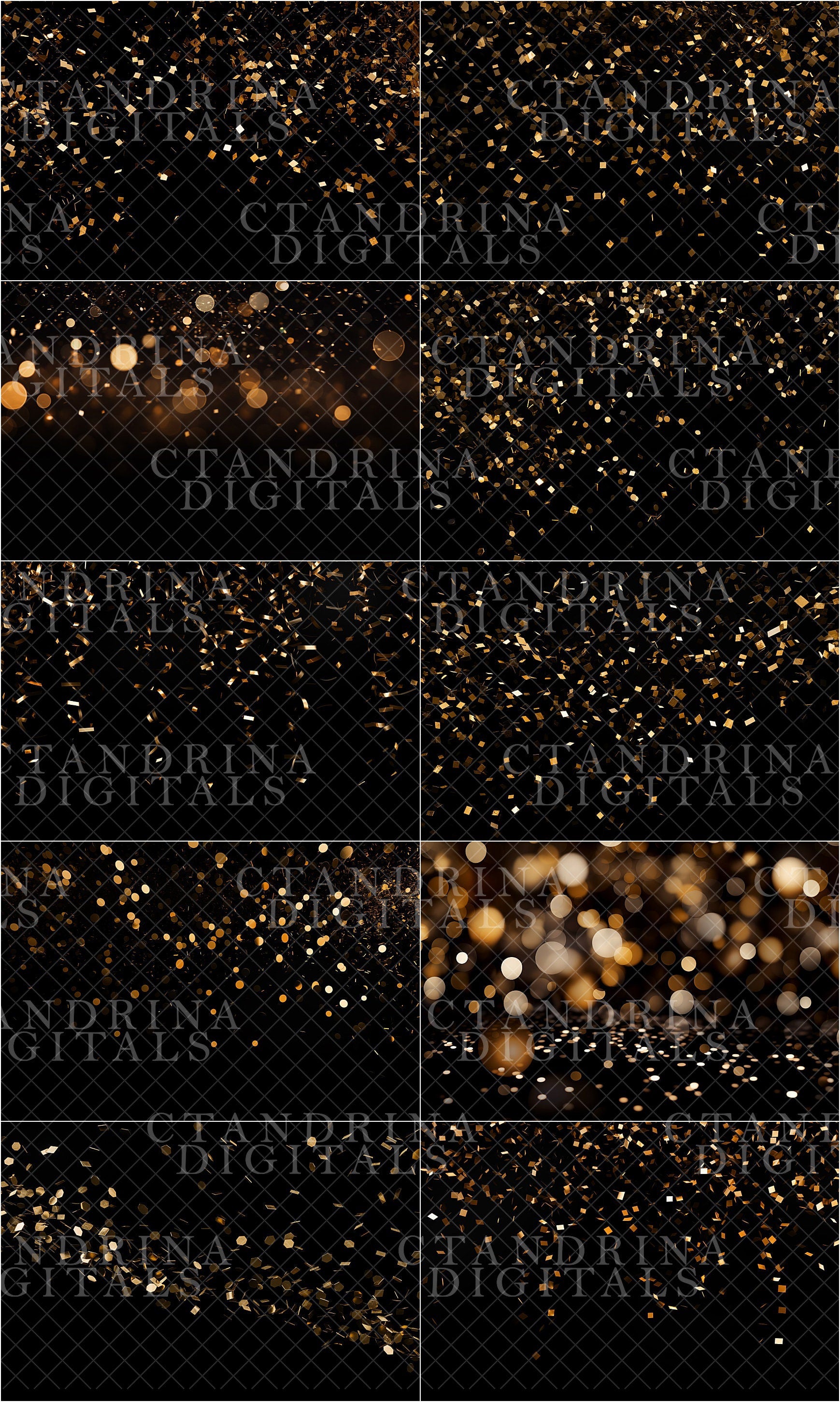 Gold Confetti Digital Backdrop Overlays, New Year Confetti Overlays, Gold Party Confetti Overlays for Photoshop Composites, Streamer Overlay, best seller, ctandrina digitals, new year overlays, new year confetti