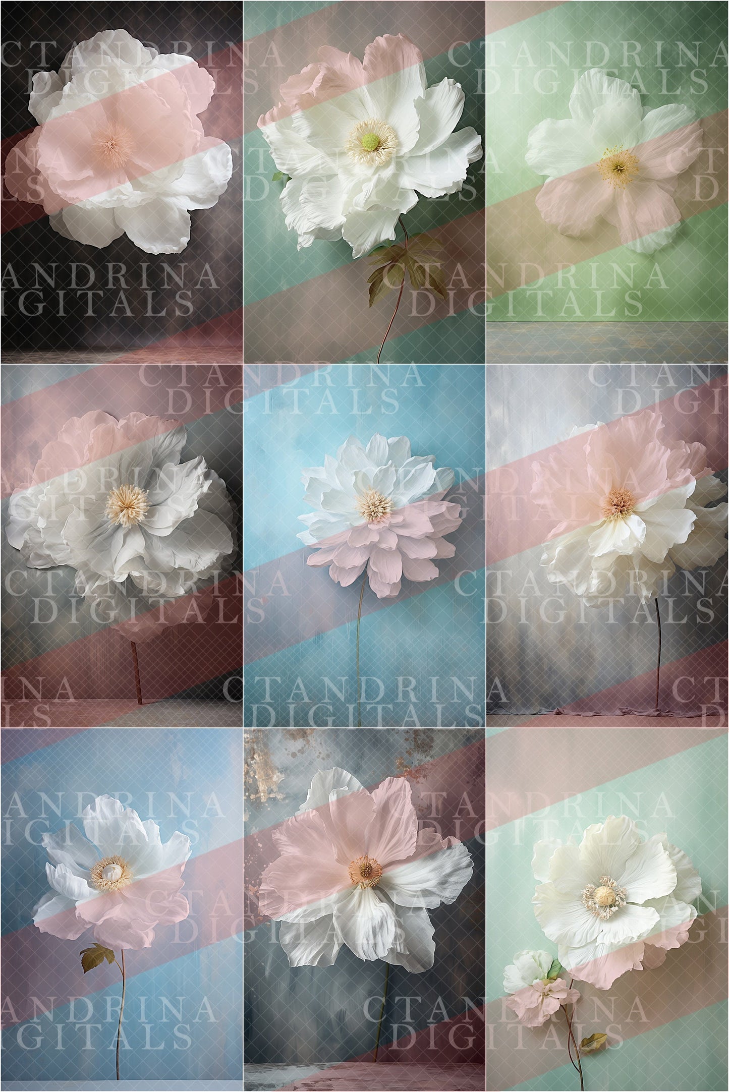 Fine Art Flower Digital Backdrops, Big Flower Digital Backdrops, Maternity Digital Backdrops for Photoshop, Big Floral Digital Backgrounds, fine art backdrops, ctandrina digitals, best seller, best digital backdrops, best maternity backdrops